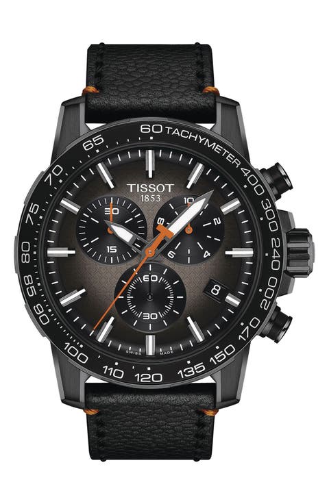 Supersport Leather Strap Chronograph Watch, 45.5mm