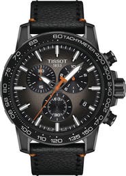 Tissot Supersport Leather Strap Chronograph Watch, 45.5mm