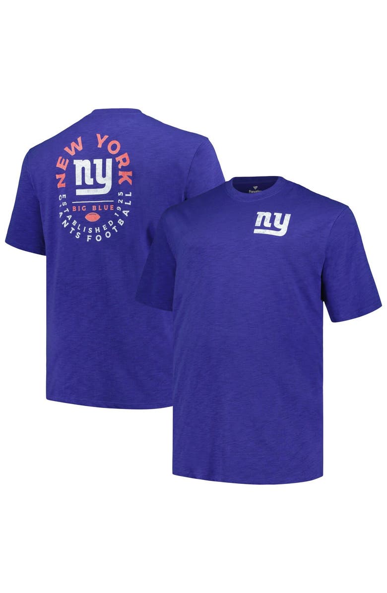 PROFILE Men's Profile Royal New York Giants Big & Tall Two-Hit Throwback T-Shirt, Main, color,