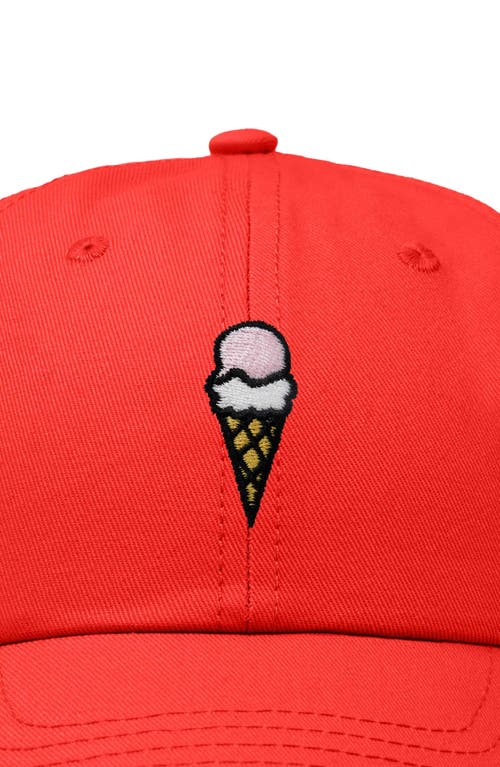 Dalix Double Scoop Embroidered Cap In Red