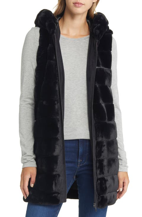Hooded Faux Fur Vest