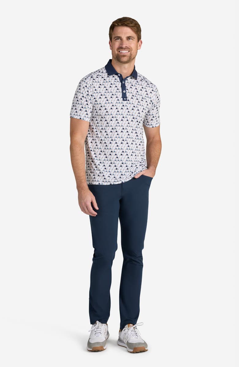 Bad Birdie Core Geo Print Performance Golf Polo, Alternate, color, Cube Conundrum - Blue