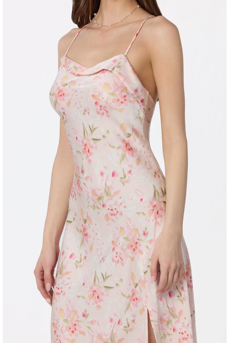 Cowl Neck Slipdress, Alternate, color, BLUSH FLORAL