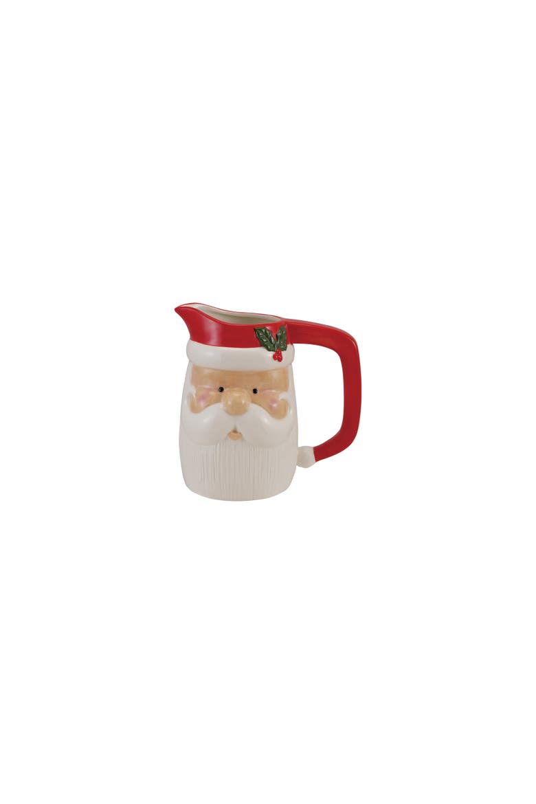 Hand-Painted Dolomite Santa Head Pitcher, Main, color, Multicolor