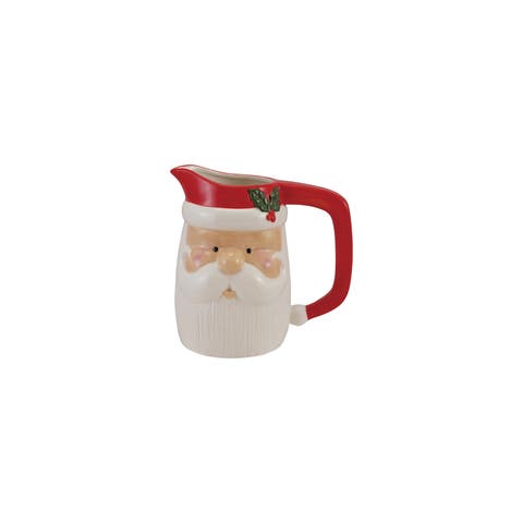 Hand-Painted Dolomite Santa Head Pitcher
