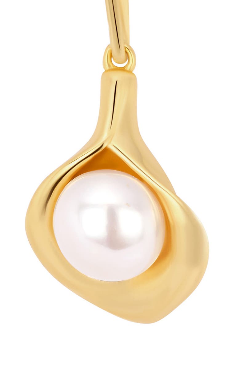 ATHRA LUXE Modern Muse Faux Pearl Drop Earrings, Alternate, color, Gold