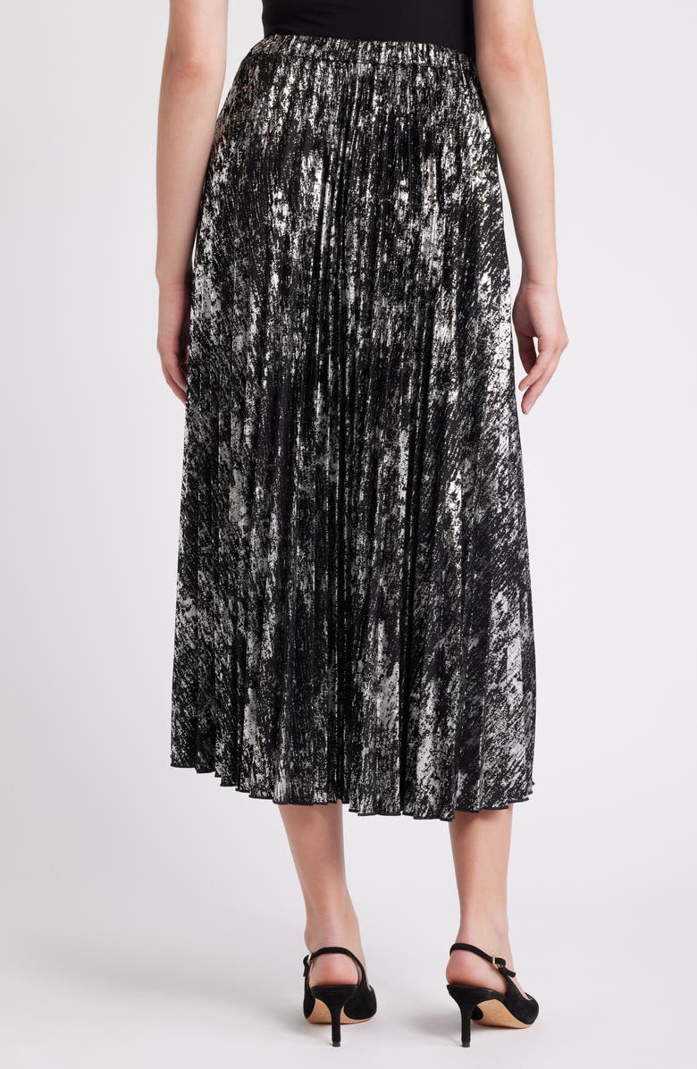 Anne Klein Metallic Pleated Skirt, Alternate, color, 