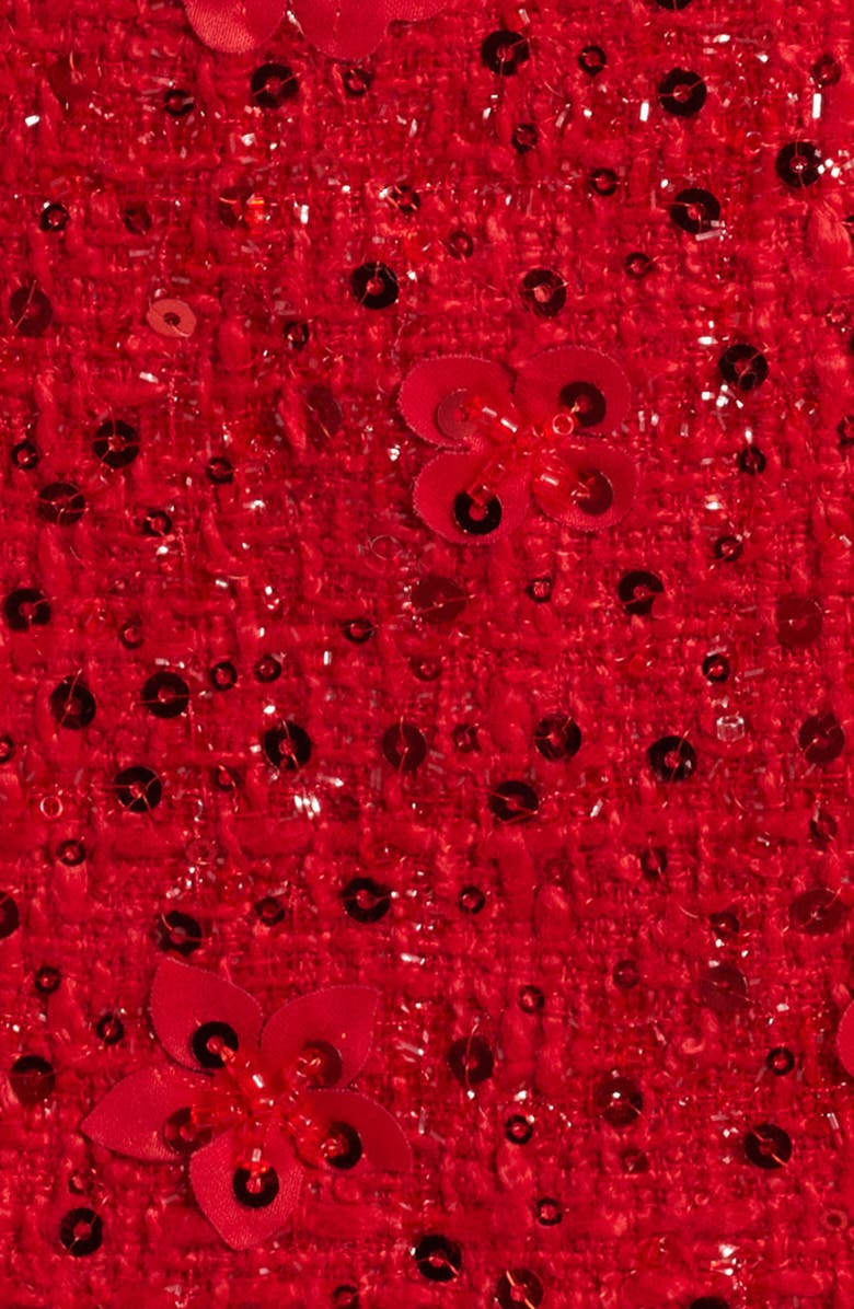 Elliatt Adeline Embellished Sequin Tweed Cocktail Minidress, Alternate, color, Red