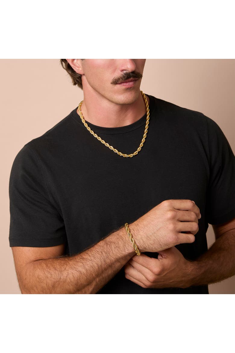 Gold-Tone Rope Chain Bracelet, Alternate, color, Gold