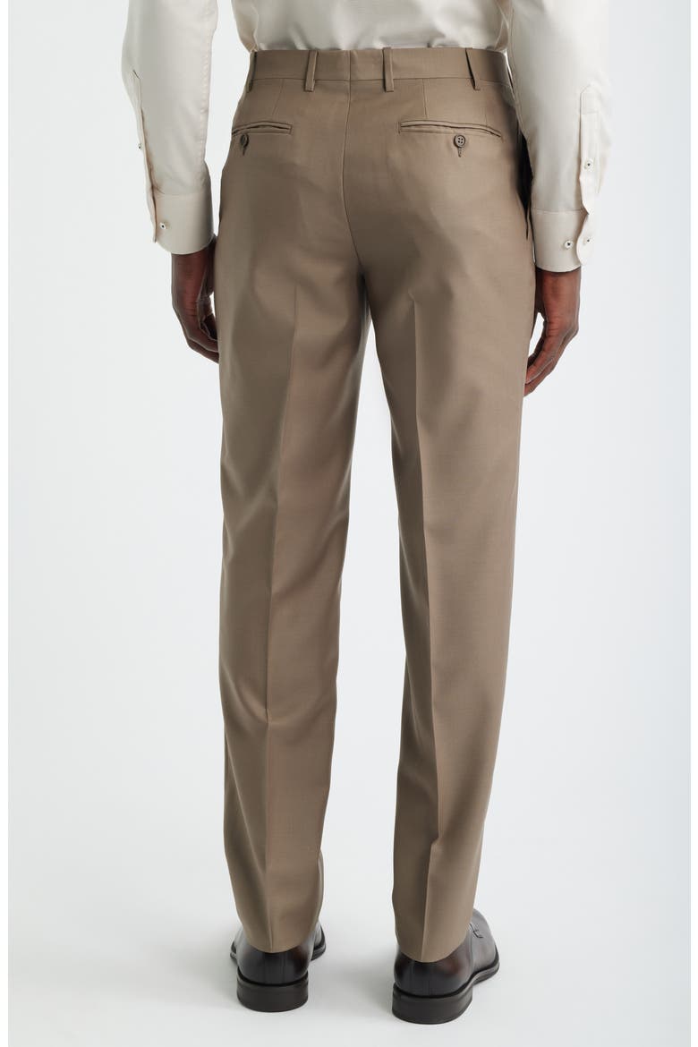 Siena Regular Fit Wool Twill Dress Pants, Alternate, color, DARK BEIGE