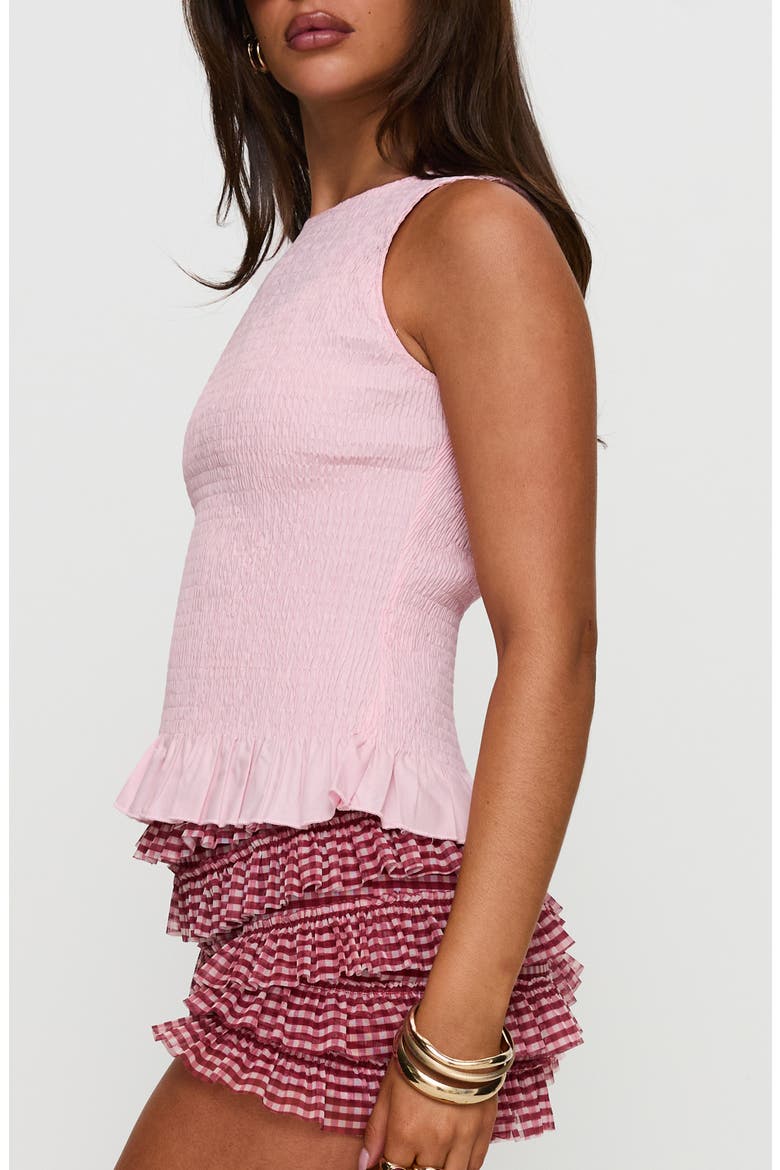 Chauntelle Smocked Cotton Top, Alternate, color, PINK