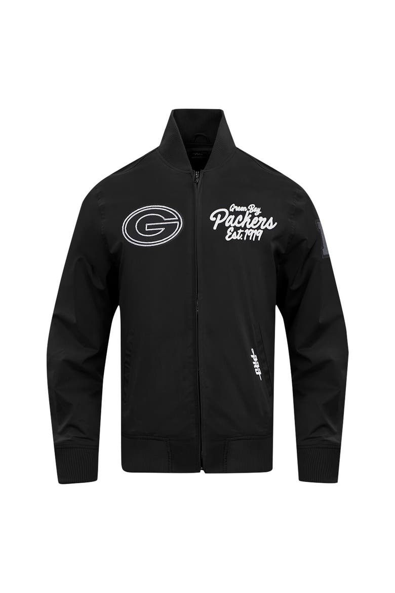 Men's Pro Standard Black Green Bay Packers Paint The City Twill Full-Zip Jacket, Alternate, color, Black