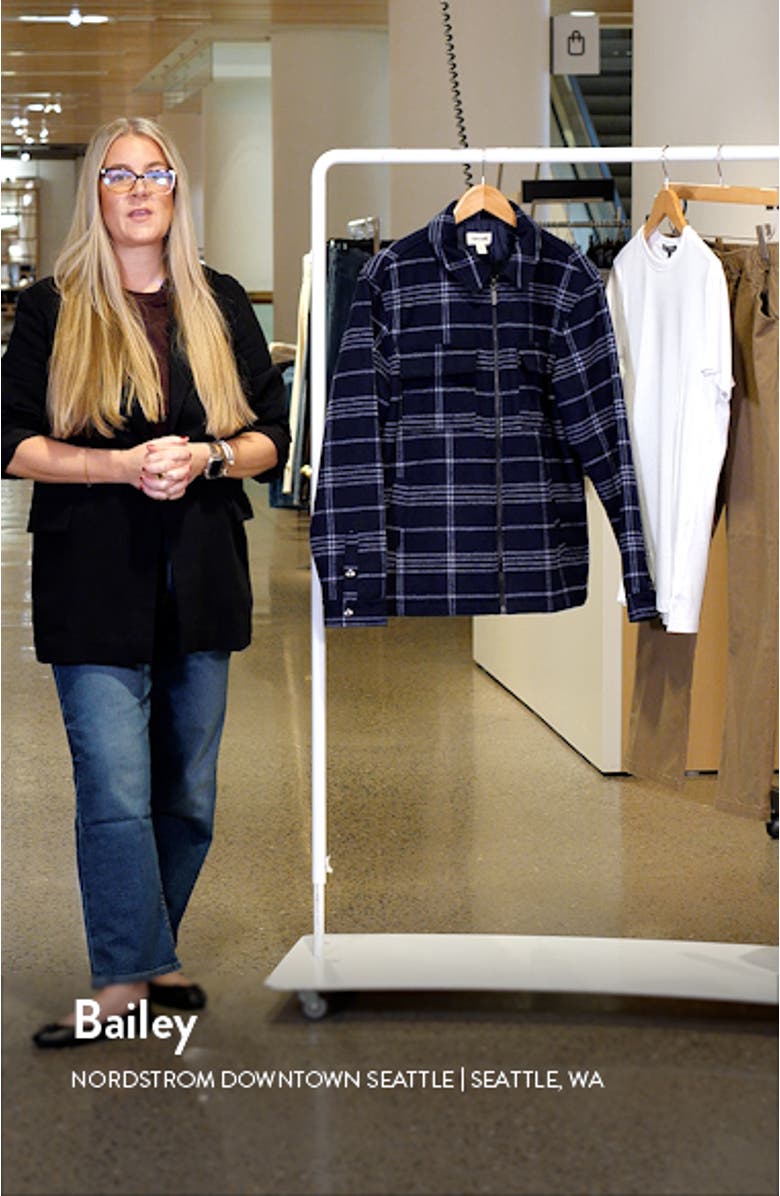 Plaid Flannel Zip-Up Shirt Jacket, sales video thumbnail