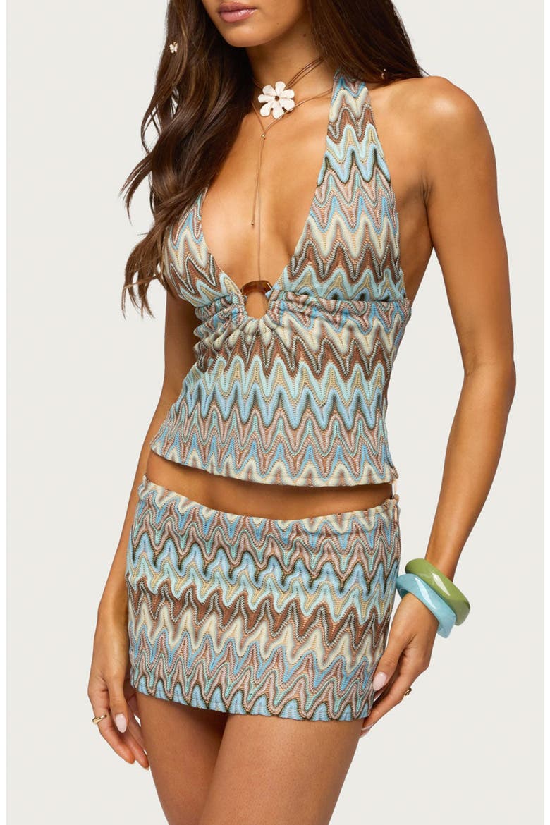 Saha Zigzag Knit Halter Top, Alternate, color, MIX