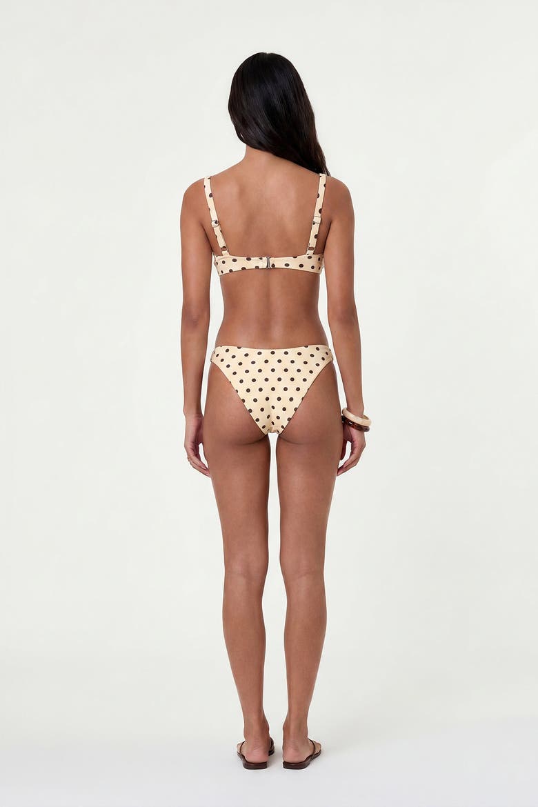 Halia Bikini Ring Bottom, Alternate, color, Lemon Polka Dot
