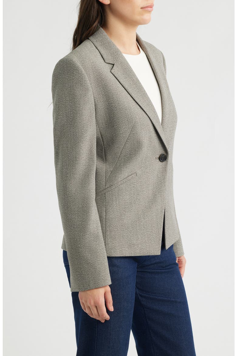 Jia Marl Stretch Suiting Jacket, Alternate, color, OPEN BRN