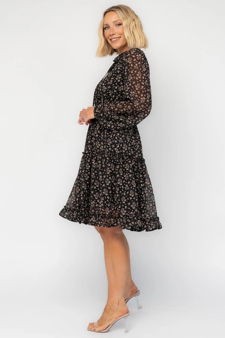 Fairfield Short Dress, Alternate, color, Black Floral