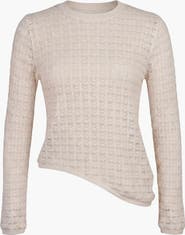 Modenaire Textured Sheer Knit Top