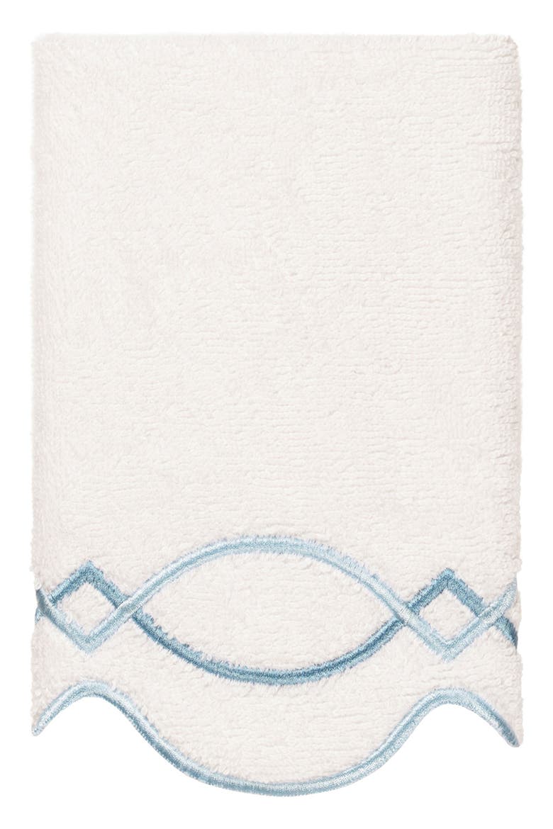Diamond Chain Scallop 6-Piece Assorted Towels Set, Alternate, color, WHITE/ BLUE