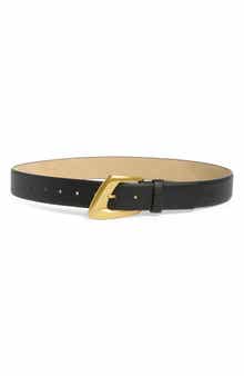 Vince Camuto Asymmetrical Buckle Faux Leather Belt