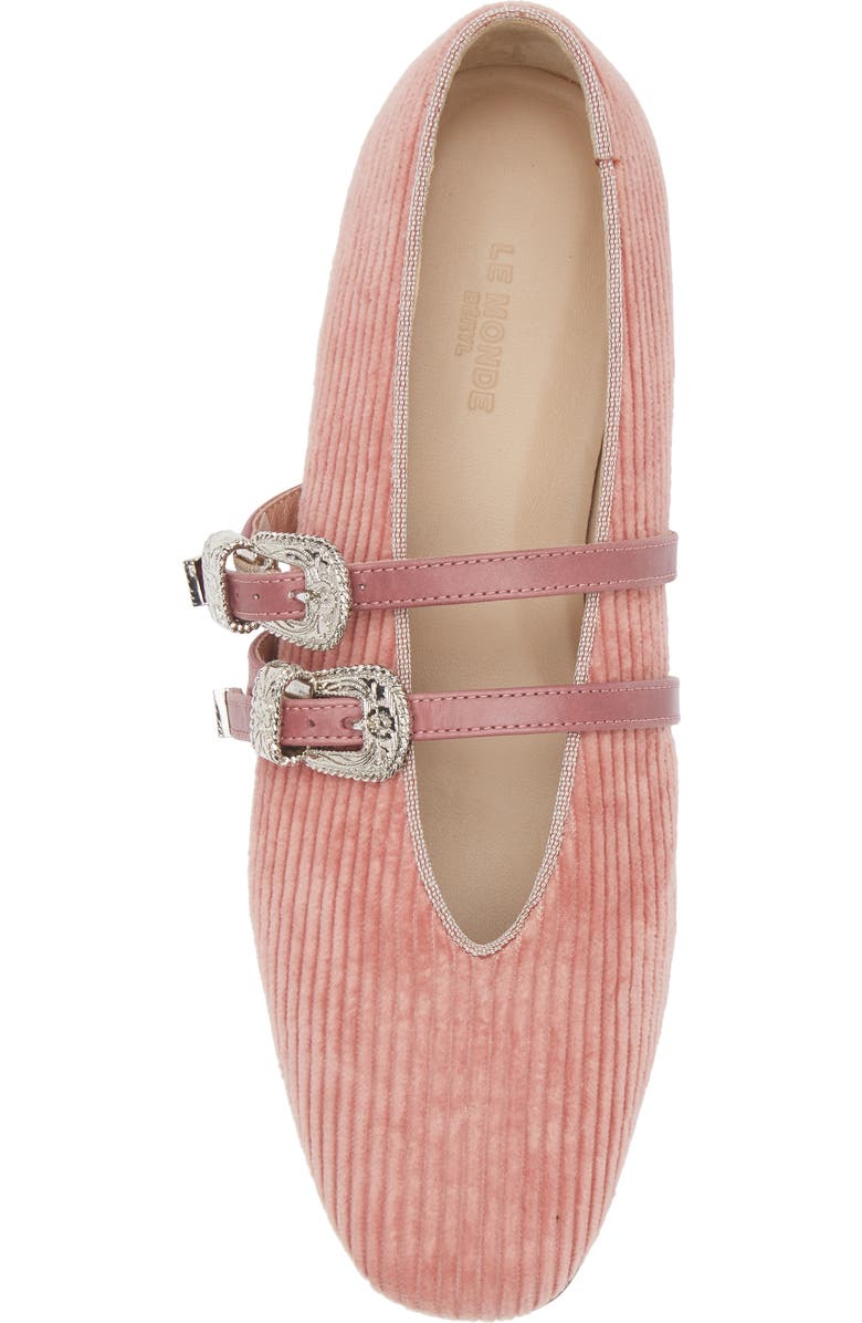 Le Monde Beryl Claudia Corduroy Mary Jane Flat, Alternate, color, Pink