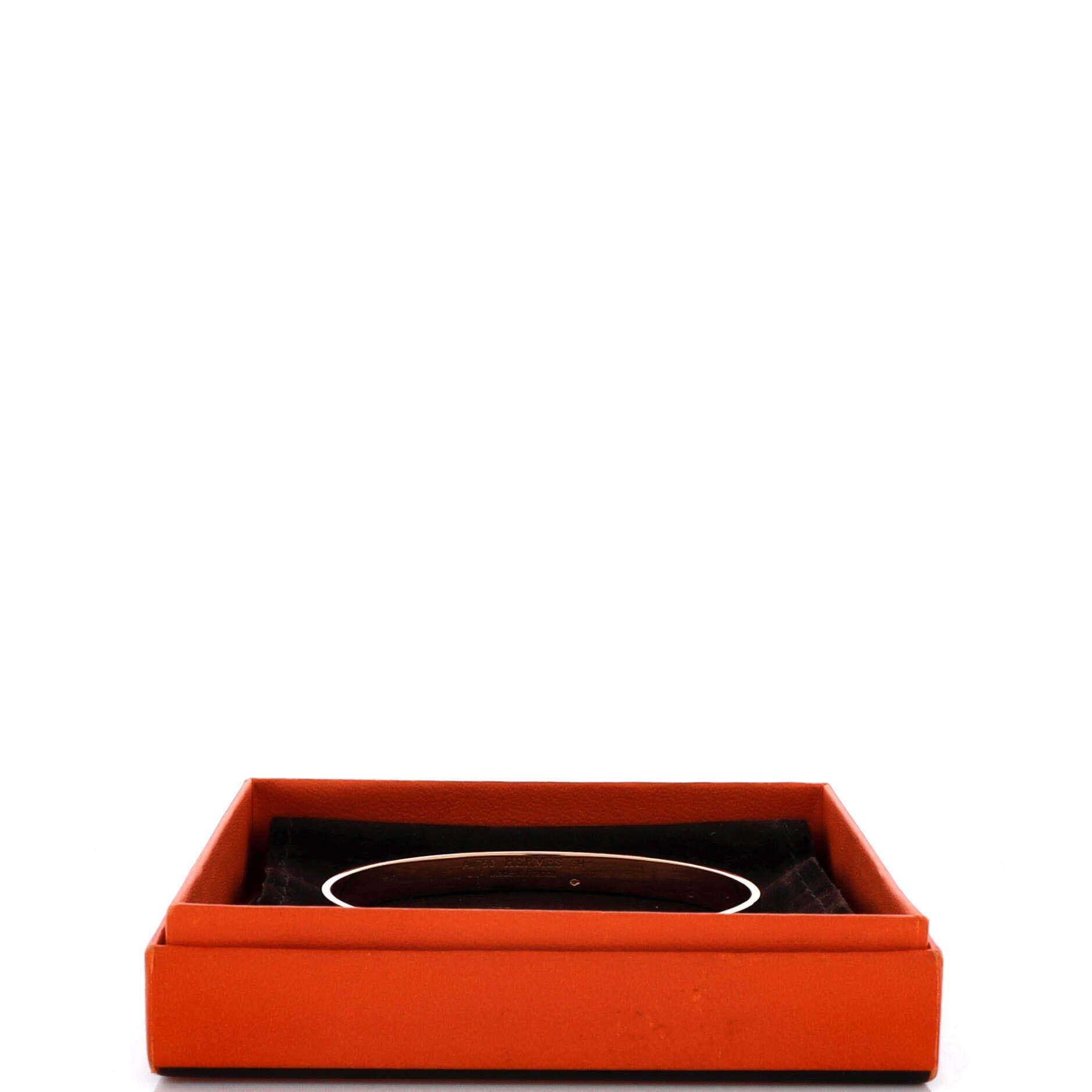 Pre-Owned Hermes Kelly Bracelet 18K Rose Gold with 4 Diamonds Small, Alternate, color, Rose Gold