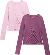 90 DEGREE BY REFLEX Kids' Novatek 2-Pack Ruched T-Shirts