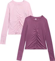 90 DEGREE BY REFLEX Kids' Novatek 2-Pack Ruched T-Shirts