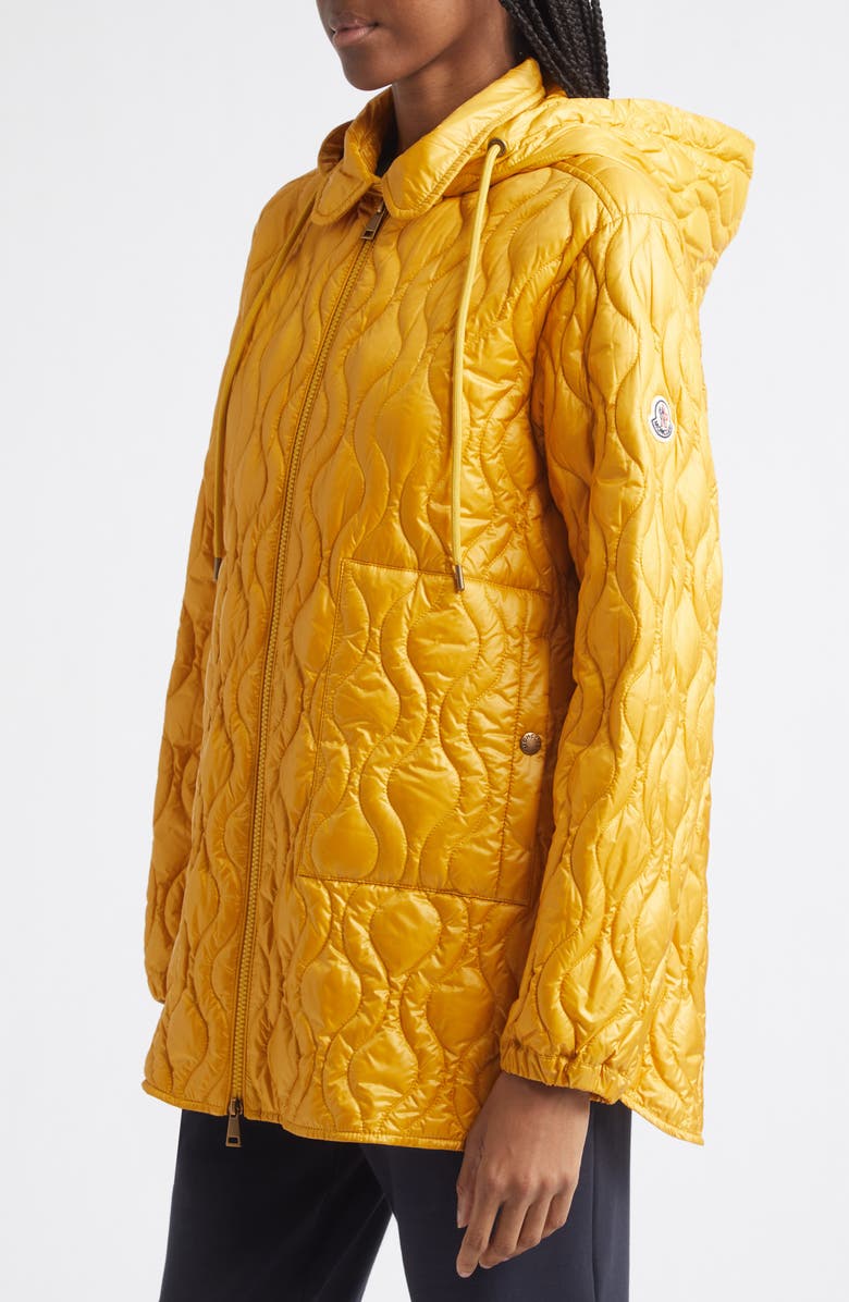 Moncler Balette Quilted Down Jacket with Removable Hood, Alternate, color, Yellow