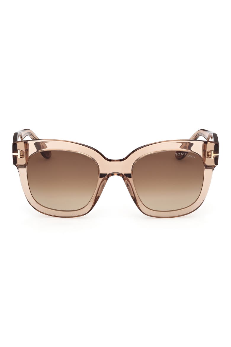 Beatrix 52mm Gradient Geometric Sunglasses, Main, color, SHINY LIGHT BROWN / GRADIENT ROVIEX
