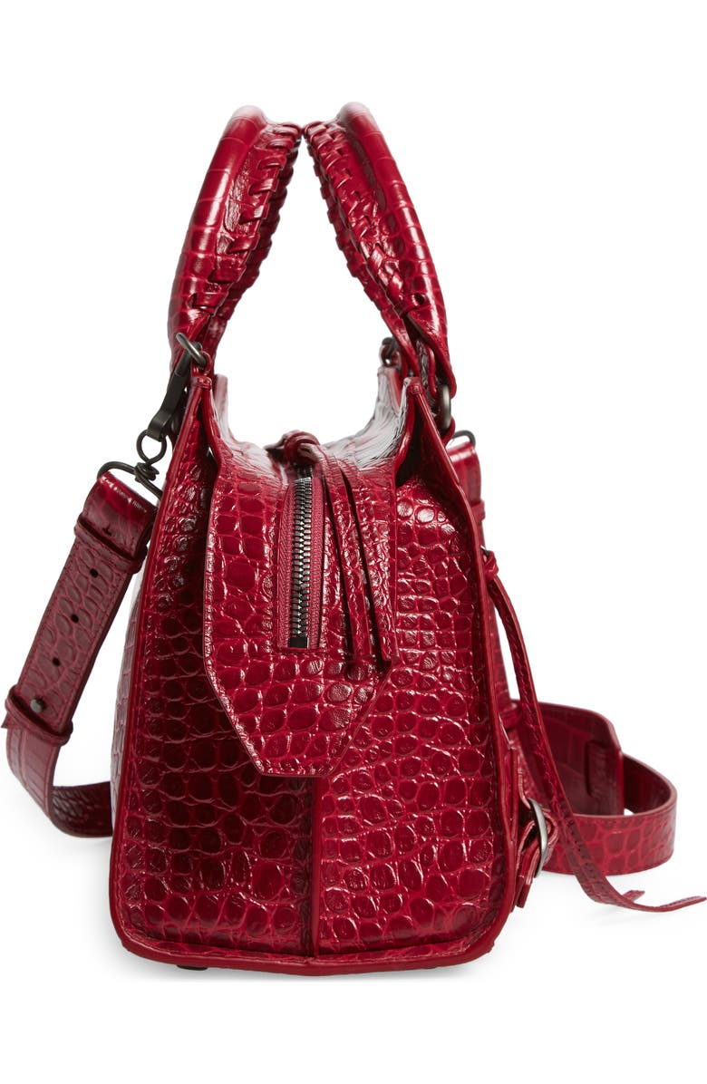 Balenciaga Neo Classic City Croc Embossed Leather Top Handle Bag, Alternate, color,