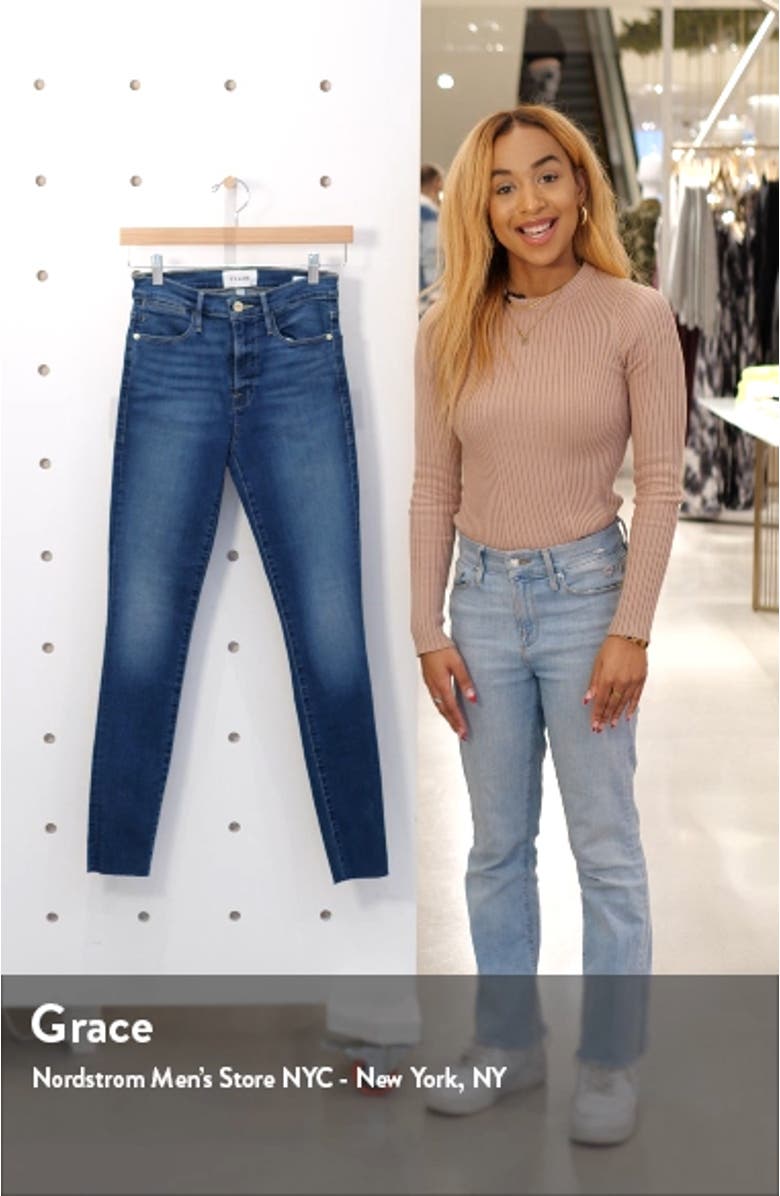 Le High Raw Hem Ankle Skinny Jeans, sales video thumbnail