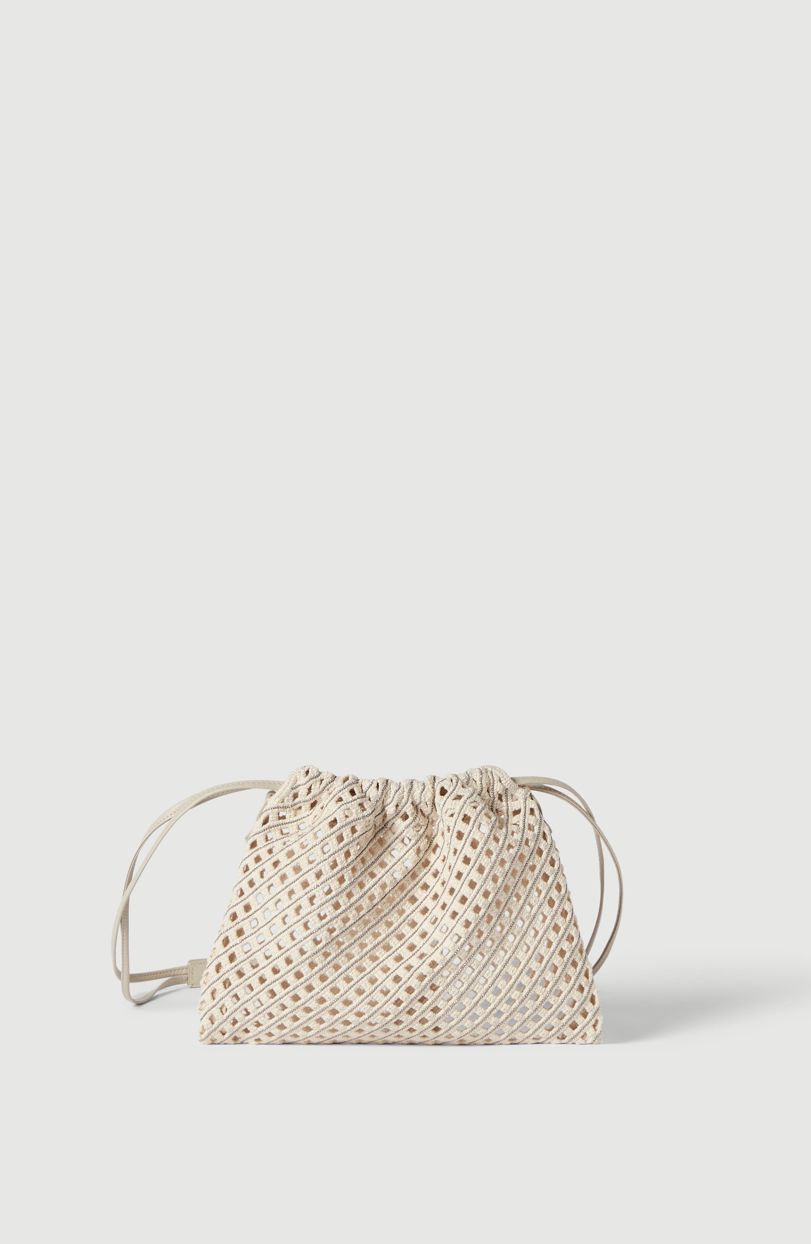 Brunello Cucinelli Net BC Duo pouch bag, Alternate, color, Ivory