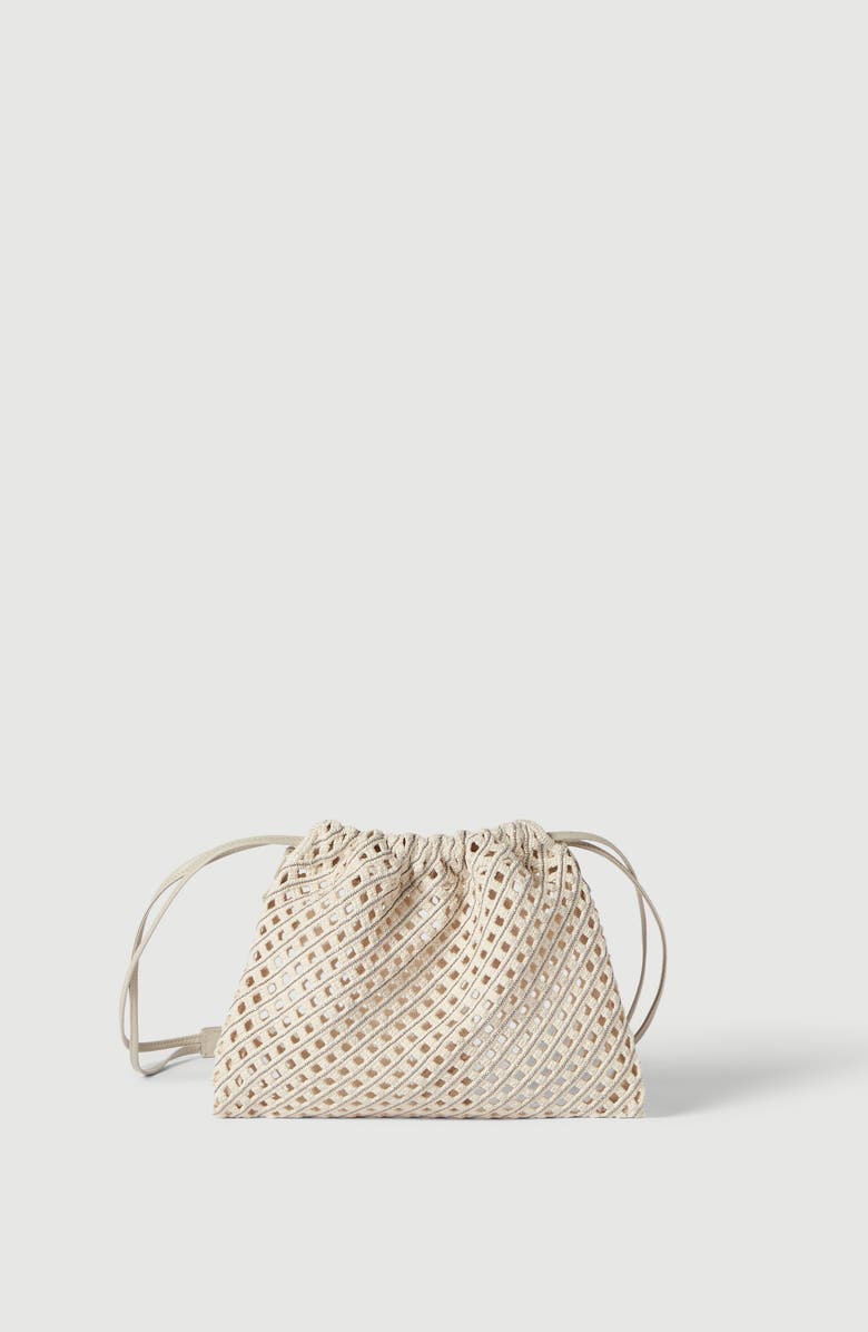 Brunello Cucinelli Net BC Duo pouch bag, Alternate, color, Ivory
