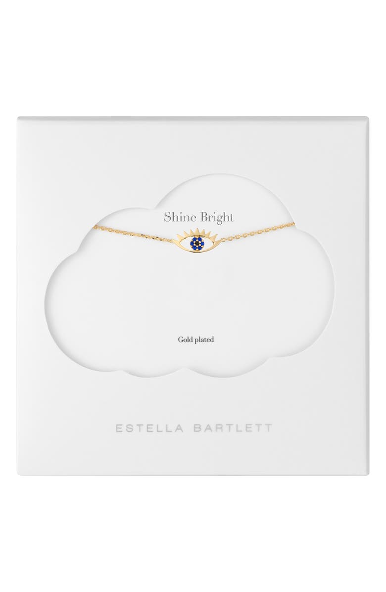 Estella Bartlett Happy Thoughts Eye Pendant Necklace, Main, color, Gold