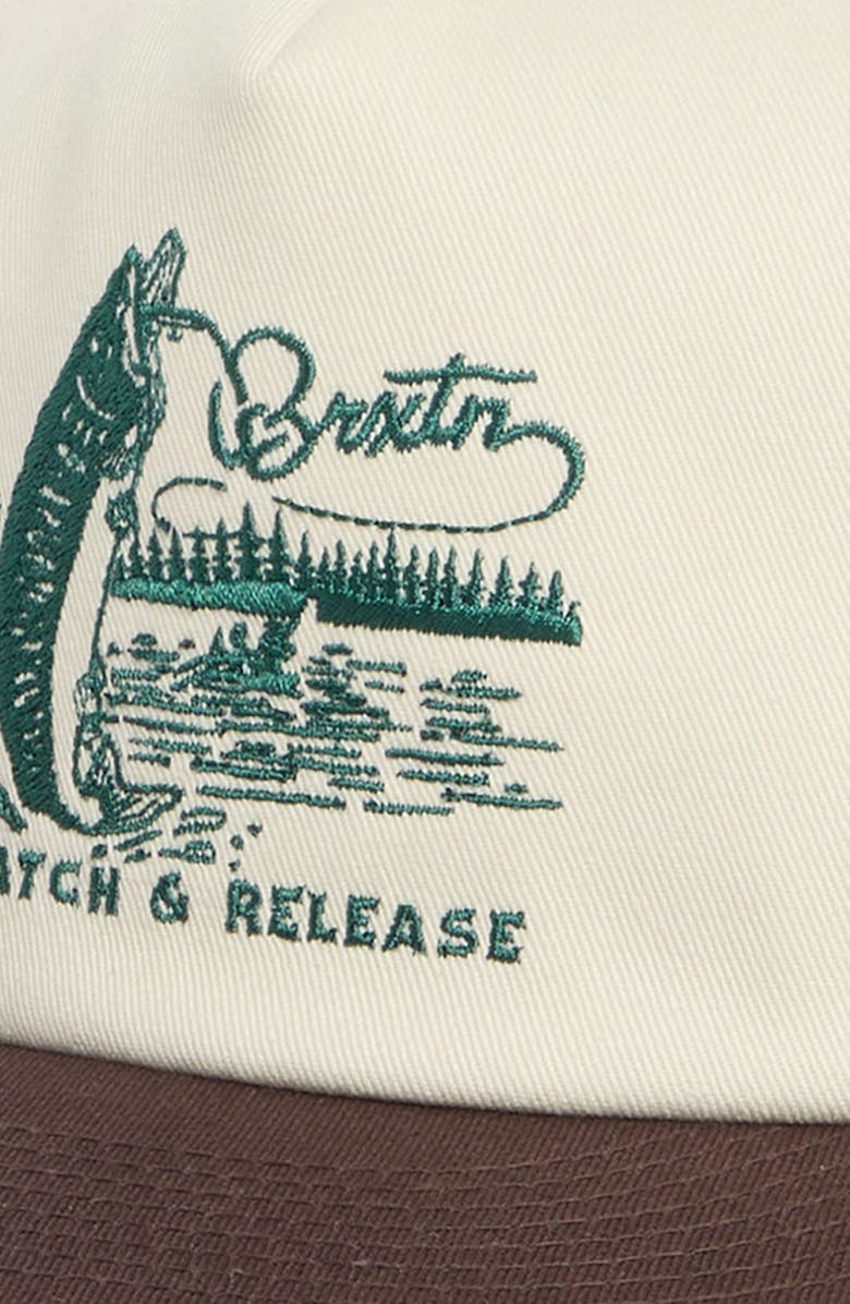 Brixton Catch & Release Snapback Baseball Cap, Alternate, color, Off White/ Brown