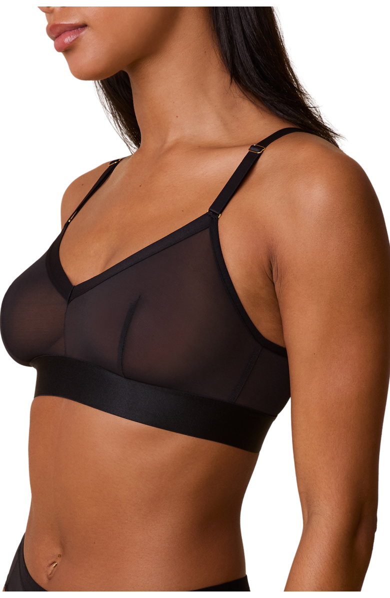 Harper Wilde Comfort Mesh Triangle Bralette, Alternate, color, Black