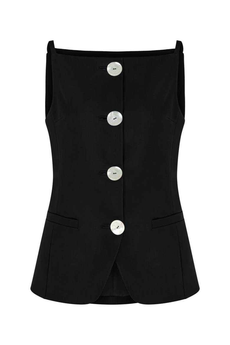 Vest with Straps, Alternate, color, Black