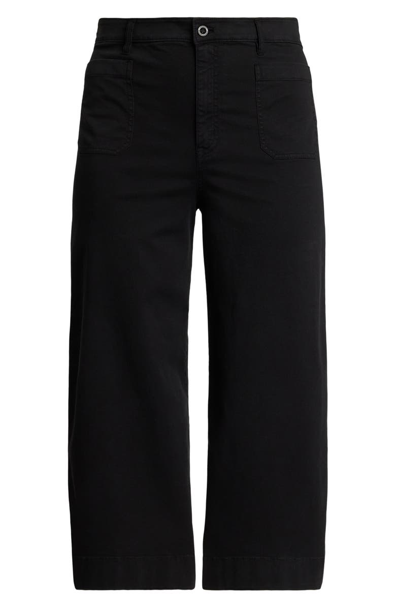 Lauren Ralph Lauren Patch Pocket Crop Wide Leg Twill Chinos, Alternate, color, Black