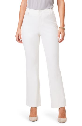 Nic + Zoe Womens Pull On Mid-rise Straight Leg Pants In Classic Cream
