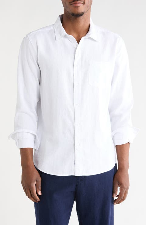 Long Sleeve Linen Blend Shirt
