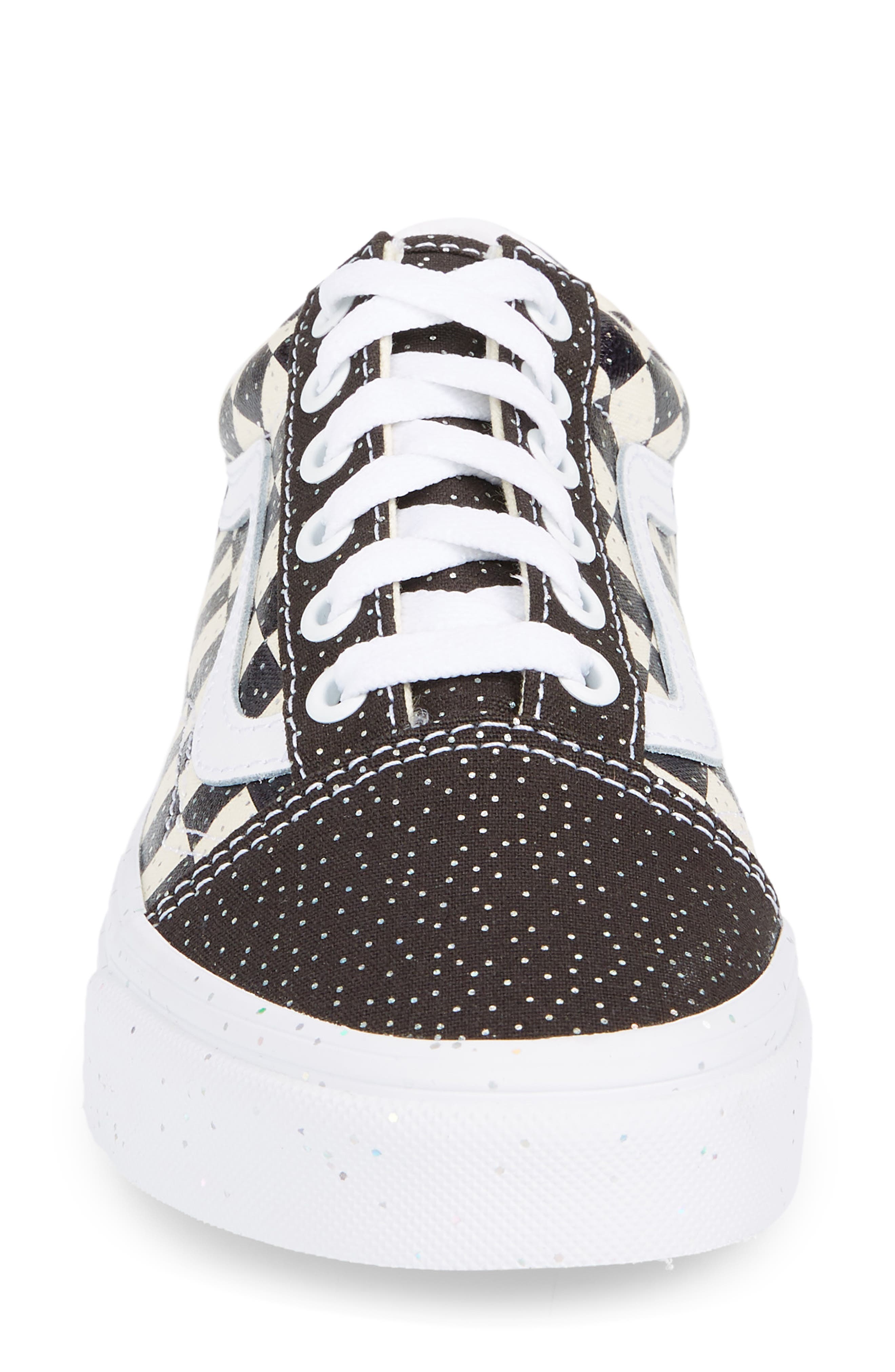 Old Skool Check Sneaker, Alternate, color, CONFETTI BLACK/ TRUE WHITE