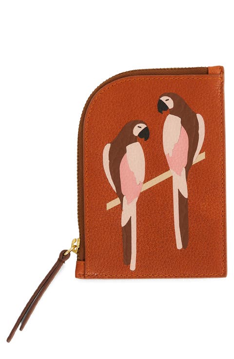 Macaw Zip Leather Card Case