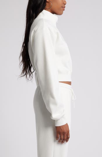 Crop Zip Fleece Hoodie