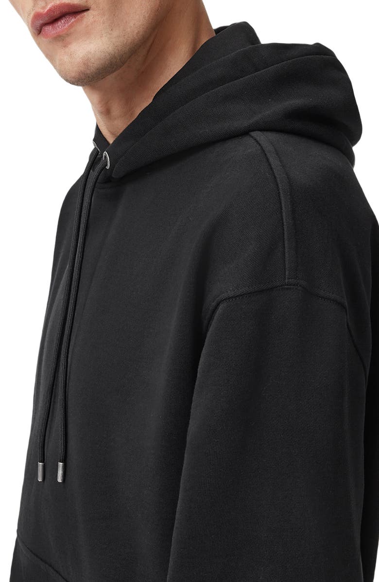 AllSaints Milo Cotton Hoodie, Alternate, color, Jet Black