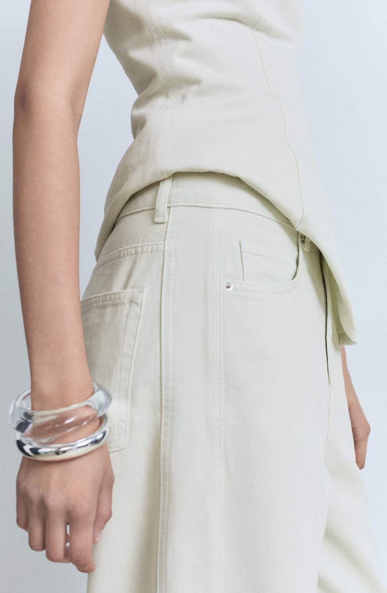 MANGO Mid Rise Baggy Ultra Wide Leg Jeans, Alternate, color, Pastel Green