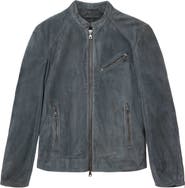 John Varvatos Wren Band Collar Suede Biker Jacket