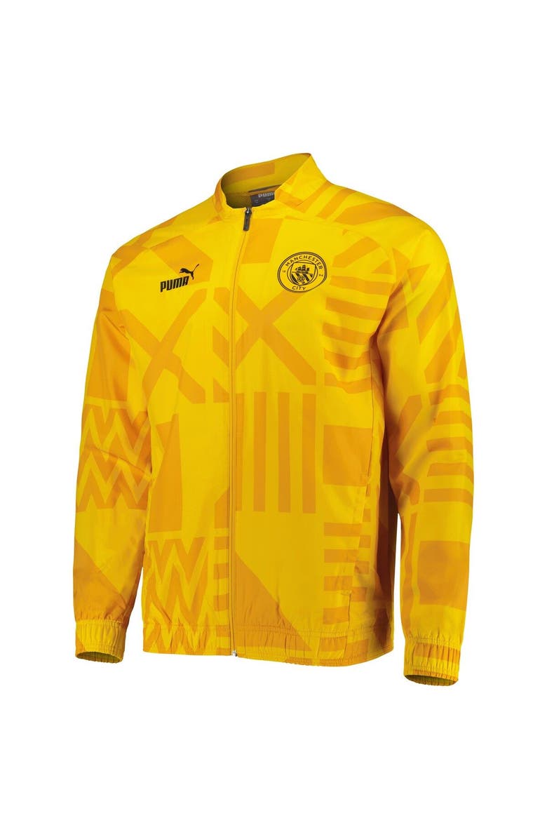 PUMA Men's Puma Yellow Manchester City Pre-Match Raglan Full-Zip Training Jacket, Alternate, color, Yellow