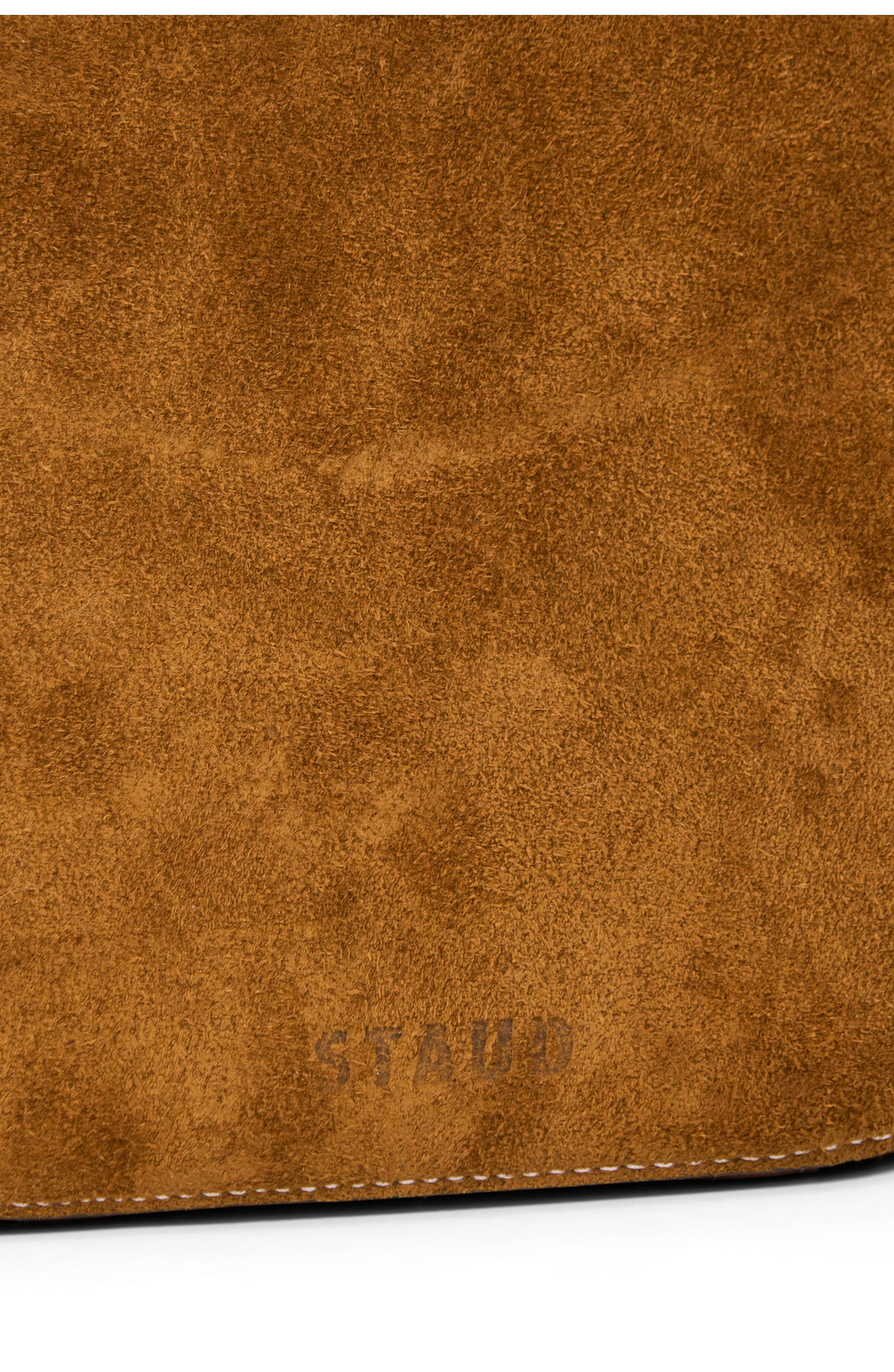 STAUD Bella Suede Saddle Crossbody Bag, Alternate, color, Tan