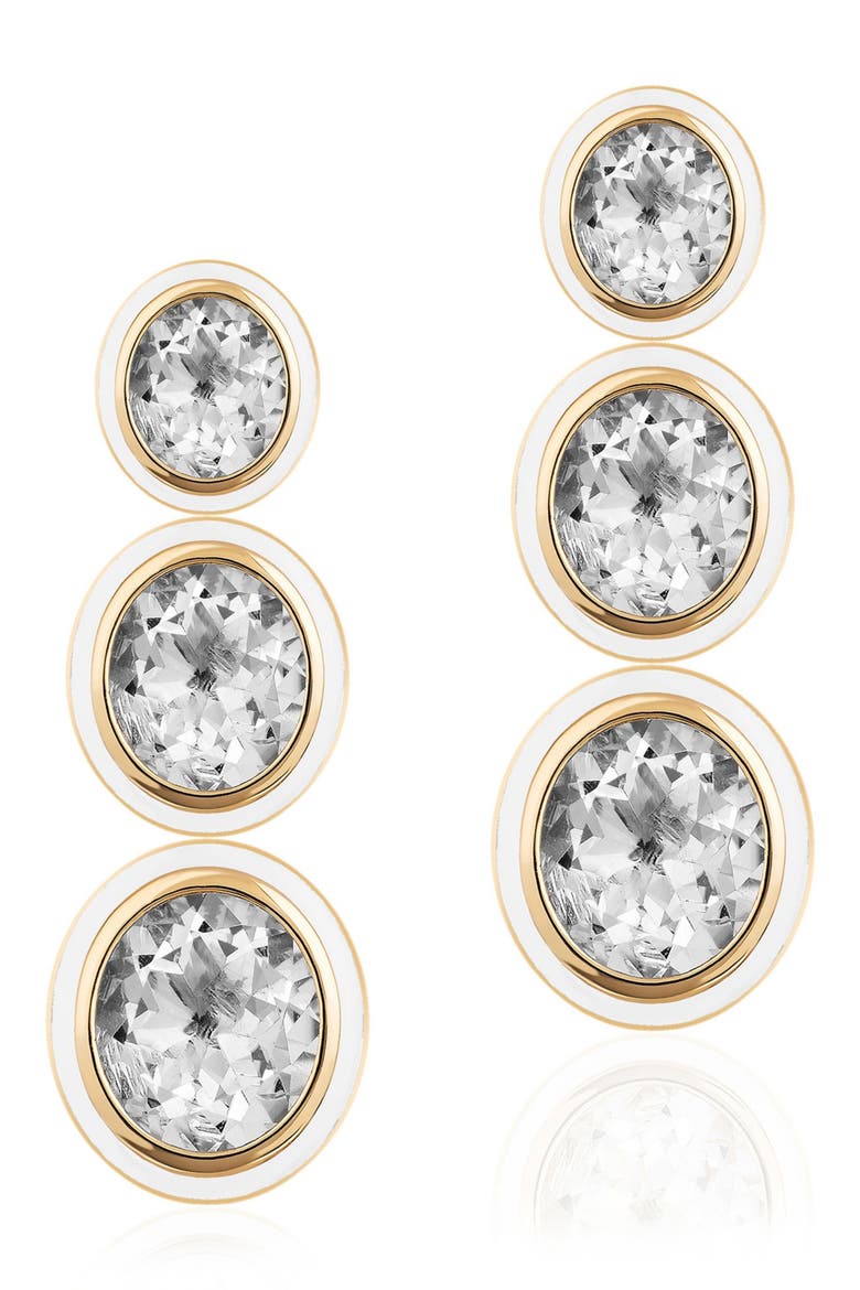 Mélange Triple Tier Drop Earrings, Main, color, CLEAR